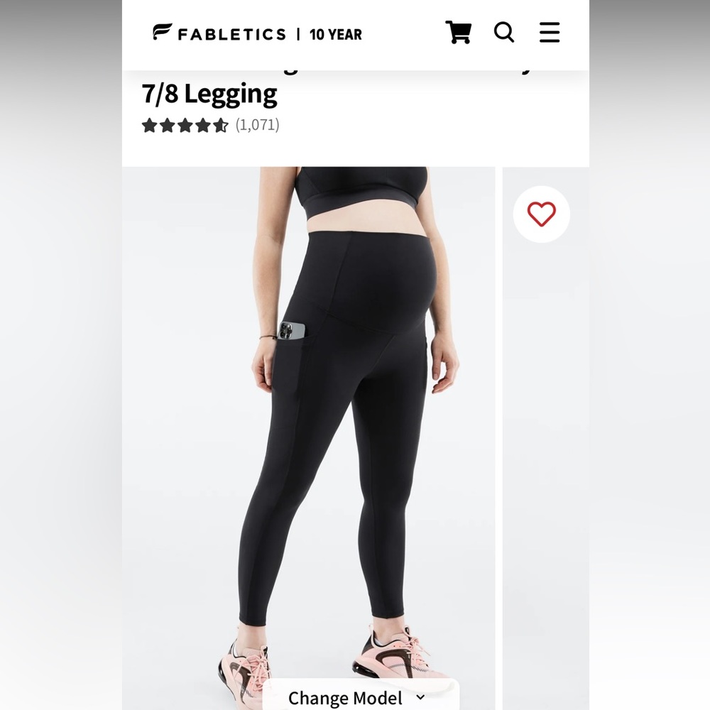 NWOT Fabletics maternity black leggings